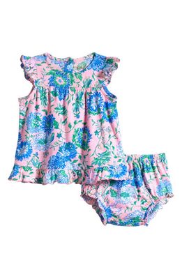 Lilly Pulitzer® Cecily Floral Dress & Bloomers Set in Conch Shell Pink Rumor Has It 