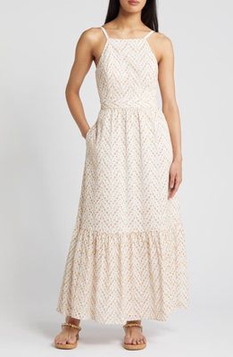 Lilly Pulitzer® Charlese Eyelet Tiered Cotton Maxi Dress in Sand Bar Mermaid Tail 