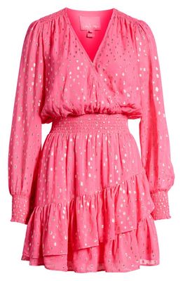 Lilly Pulitzer® Cristiana Metallic Clip Dot Long Sleeve Dress in Aura Pink