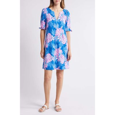 Lilly Pulitzer® Easley Puff Sleeve Cotton Knit Dress in Multi For The Fans 