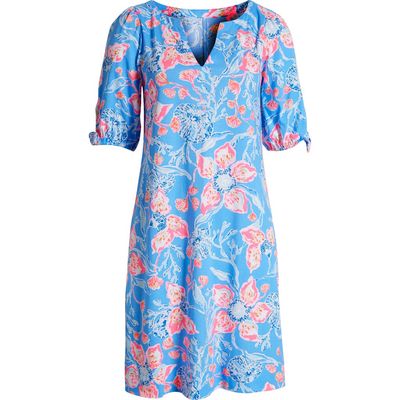 Lilly Pulitzer® Easley Puff Sleeve Cotton Shift Dress in Multi Bahamian Rhapsody 