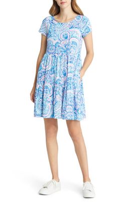 Lilly Pulitzer® Geanna Print Tiered Dress in Blue Grotto Comtion The Ocean