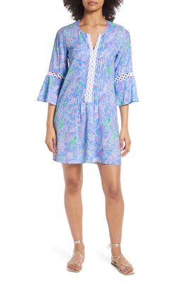 Lilly Pulitzer® Hollie Tropical Print Long Sleeve Tunic Dress in Blue Peri The Turtle Package