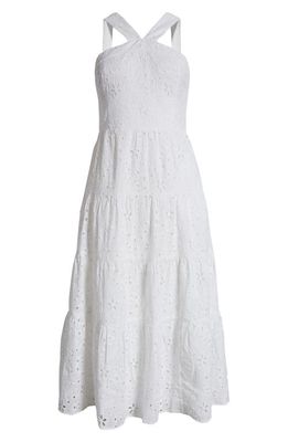 Lilly Pulitzer® Jenette Eyelet Embroidered Halter Sundress in Resort White Sealife Eyelet 