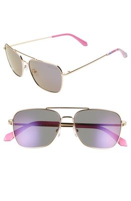 Lilly Pulitzer® Kate 55mm Aviator Sunglasses in Shiny Gold/Lavendar