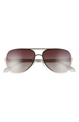 Lilly Pulitzer® Khloe 58mm Polarized Aviator Sunglasses in Shiny Gold/Brown Gradient