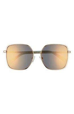 Lilly Pulitzer® Lilibeth 58mm Polarized Square Sunglasses in Shiny Gold/Gold Flash Mirror