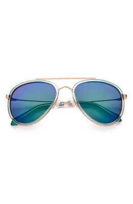 Lilly Pulitzer® Lilly Pulitzer 55mm Aviator Sunglasses in Crystal Turquoise