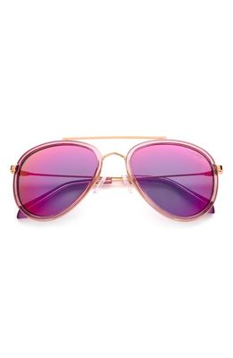 Lilly Pulitzer® Lilly Pulitzer 55mm Aviator Sunglasses in Cyrstal Purple/Purple