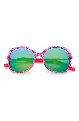 Lilly Pulitzer® Lilly Pulitzer 55mm Oversized Sunglasses in Pink/Green