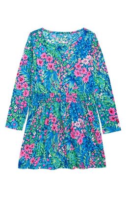 Lilly Pulitzer® Lilly Pulitzer Kids' Mylah Long Sleeve Smocked Waist Dress in Multi Tiny Garden