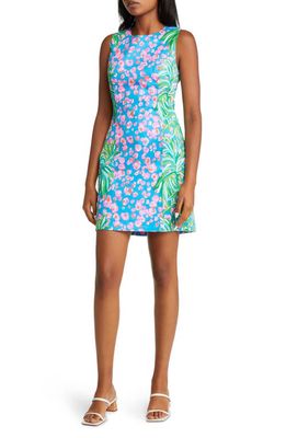 Lilly Pulitzer® Mila Shore Spy Print Stretch Cotton Shift Dress in Turquoise Shore Spy