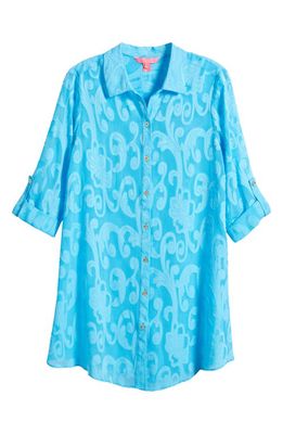 Lilly Pulitzer® Natalie Cover-Up Dress in Cumulus Blue Poly
