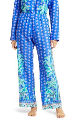 Lilly Pulitzer® Printed Satin Pajama Pants in Blue Grotto Fan Favorite