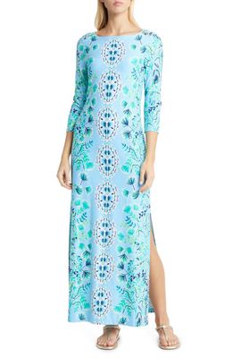 Lilly Pulitzer® Seralina Floral UPF 50 Maxi Dress in Frenchie Blue Mosaic Shells