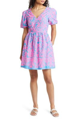Lilly Pulitzer® Suzie Floral Puff Sleeve A-Line Dress in Aura Pink
