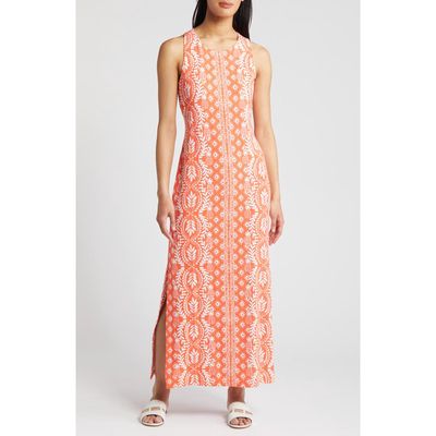 Lilly Pulitzer® Ulla Print Racerback Maxi Tank Dress in Flamingo Feather Knit Dress 