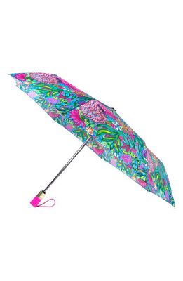 Lilly Pulitzer® Walking on Sunshine Travel Umbrella in Light Blue