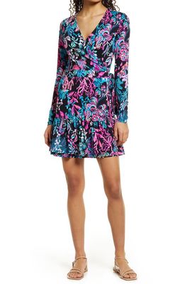 Lilly Pulitzer® Women's Misha Print Long Sleeve Romper in Onyx Twilight Coral