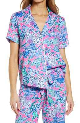 Lilly Pulitzer® Women's Pajama Top in Plumeria Pink Untamed Hearts