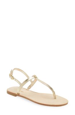 Lilly Pulitzer Rita T-Strap Sandal in Gold Metallic