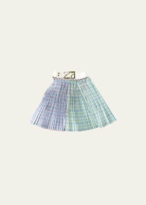 Lily Carabiner Taffeta Belted Check Skirt