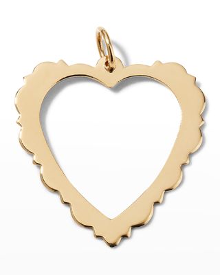 Lily Melange 14K Gold Large Scalloped Heart Charm