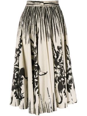 Lily Montez Vintage printed midi skirt - Neutrals