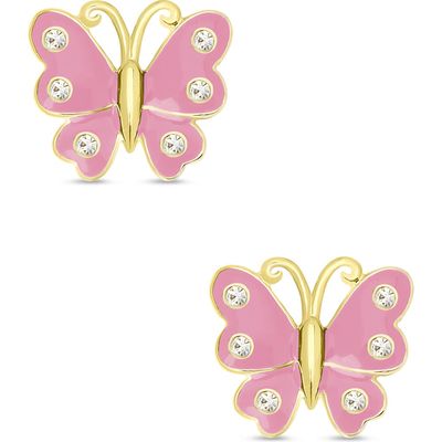 Lily Nily Kids' Butterfly Stud Earrings in Pink 