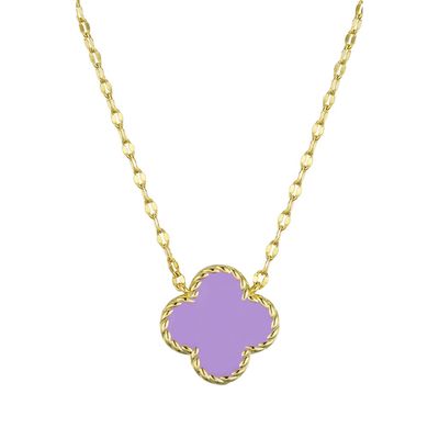 Lily Nily Kids' Clover Pendant Necklace in Purple 