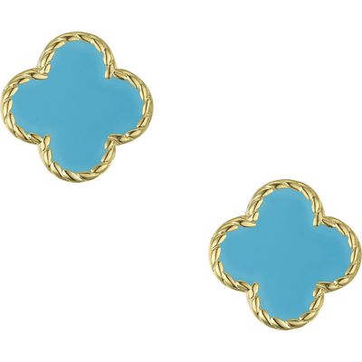 Lily Nily Kids' Clover Stud Earrings in Turquoise 