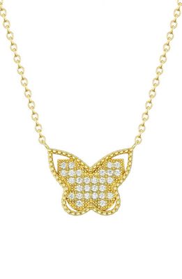 Lily Nily Kids' Cubic Zirconia Butterfly Pendant Necklace in Gold