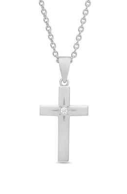 Lily Nily Kids' Cubic Zirconia Cross Pendant Necklace in Silver 