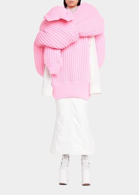Lily Oversized Knit Sweater w/ Shoulder Wrap Detail