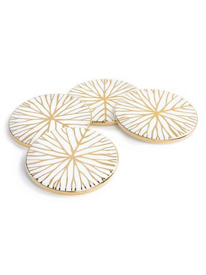 Lily Pad Coasters 4-Piece Set - White - White