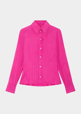 Lily Striped Button-Front Fitted Shirt