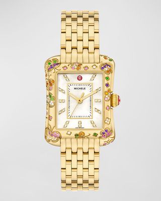 Limited Edition Deco Moderne 18K Gold-Plated Diamond Watch