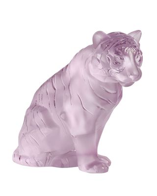 Limited Edition Large Sitting Tiger, Pink Luster