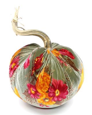 Limited Edition Velvet Pumpkin with Natural Stem & Feathers