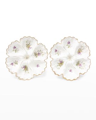 Limoges France Deep Well Oyster Plates, Set of 2