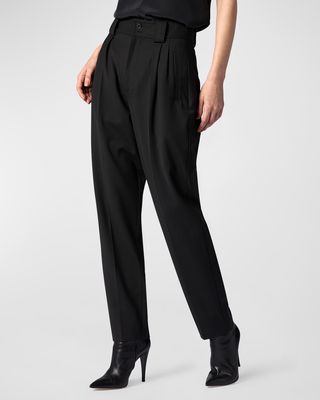 Lincoln Pleated High-Rise Trousers