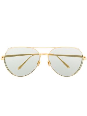 Linda Farrow Ace C7 pilot frame sunglasses - Gold