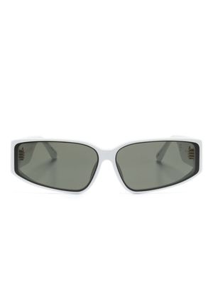 Linda Farrow Alexis biker-frame sunglasses - White