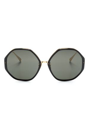 Linda Farrow Alona geometric-frame sunglasses - Gold
