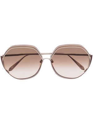 Linda Farrow Aspen round-frame sunglasses - Silver