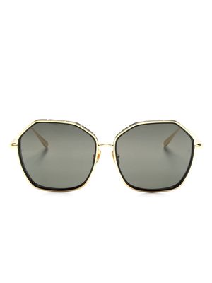 Linda Farrow Camila geometric-frame sunglasses - Gold