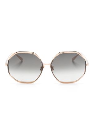 Linda Farrow Camila geometric-frame sunglasses - Pink