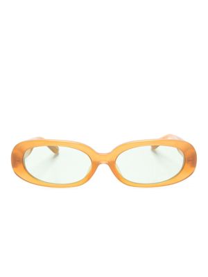 Linda Farrow Cara oval-frame sunglasses - Brown