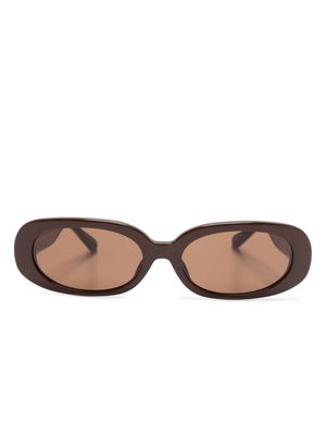 Linda Farrow Cara oval-frame tinted sunglasses - Brown