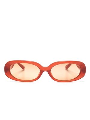 Linda Farrow Cara oval-frame tinted sunglasses - Orange